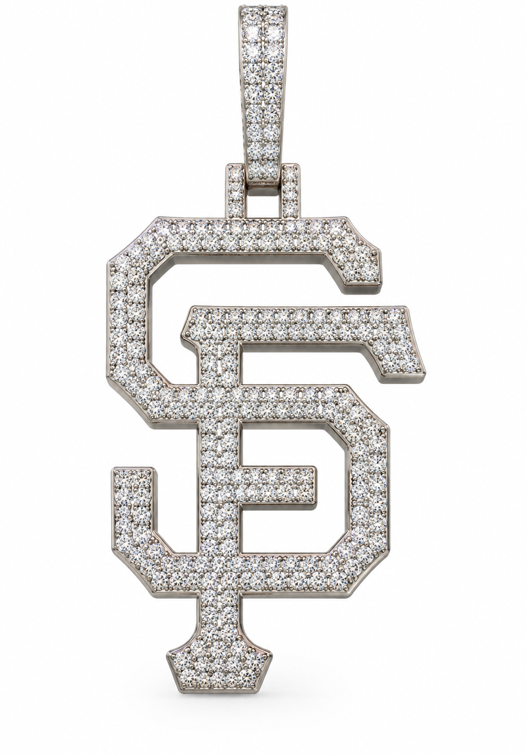 SF Logo Silver Moissanite Pendant