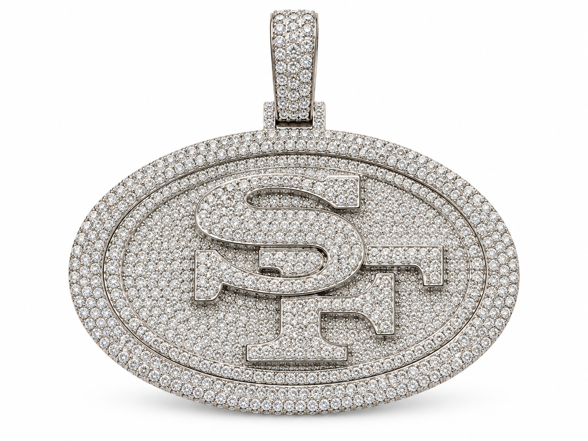 SF Oval Silver Moissanite Pendant