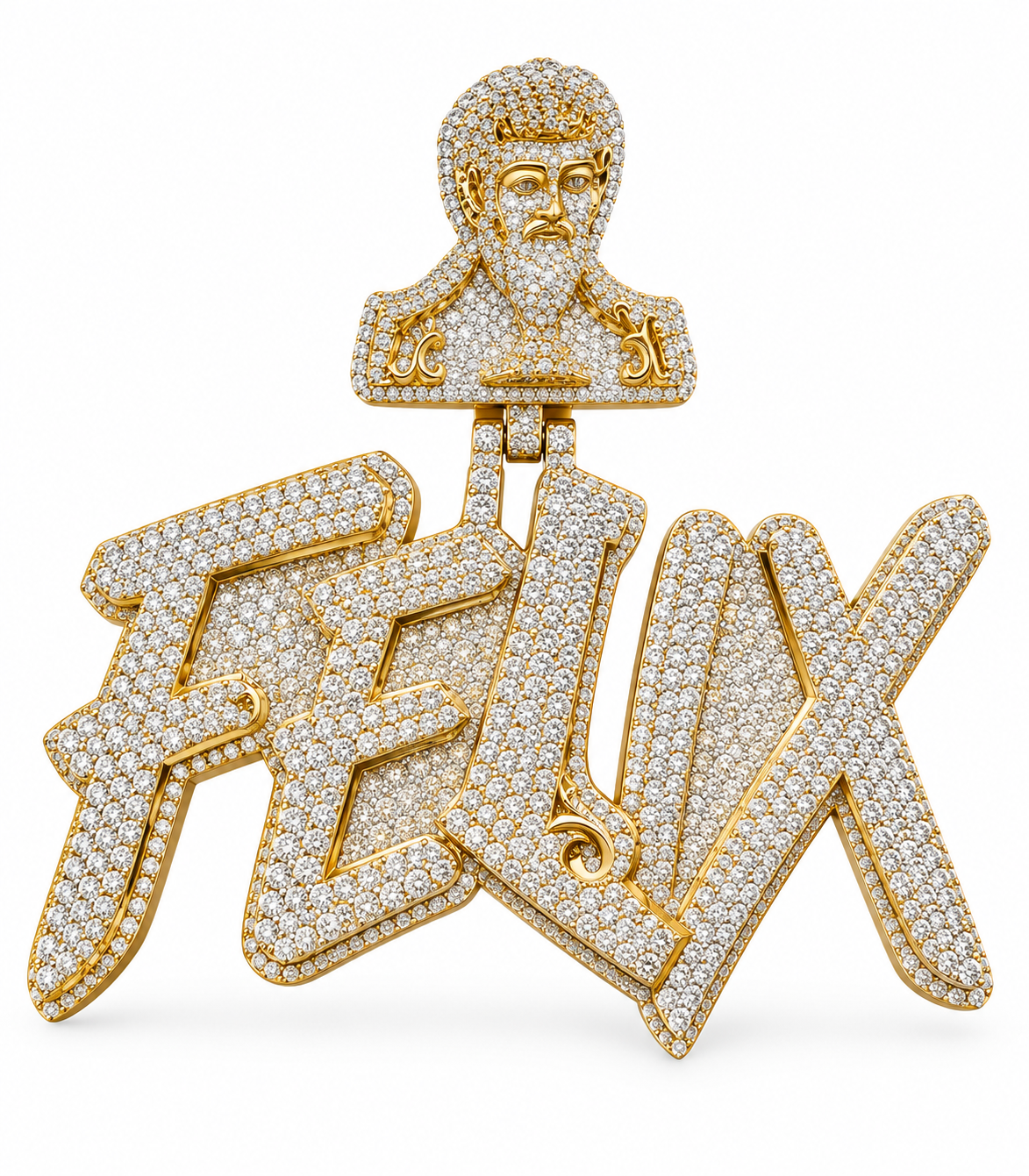 “FELIX” Silver Moissanite Custom Pendant