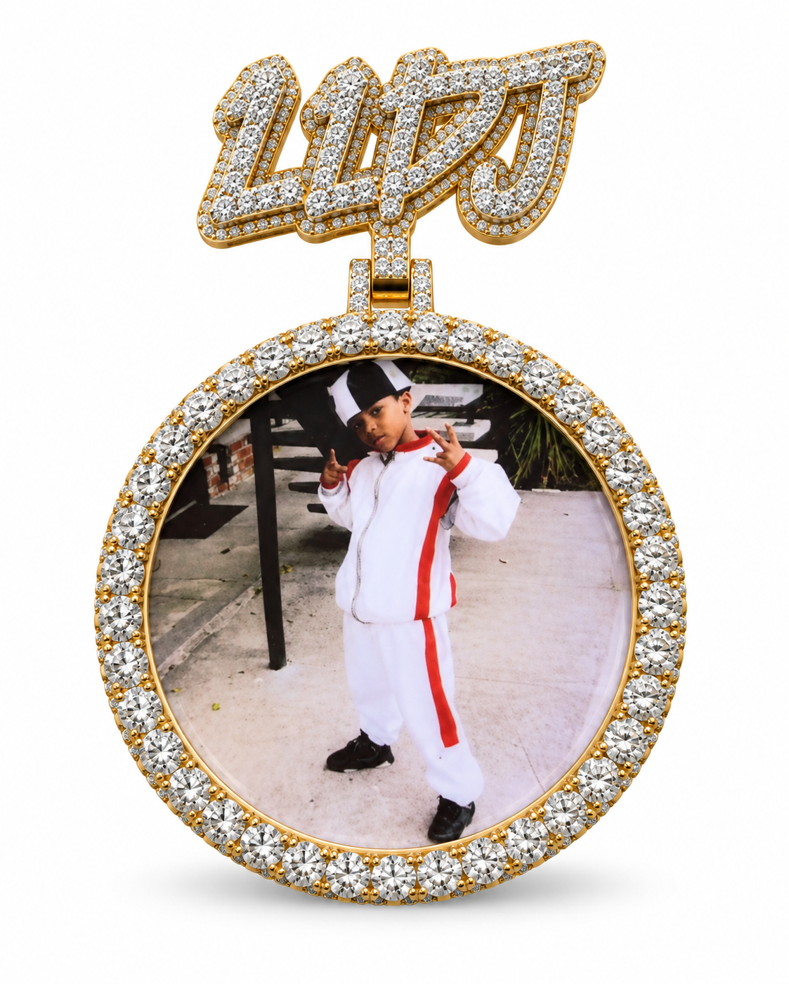 Custom Photo Memorial Silver Moissanite Pendant