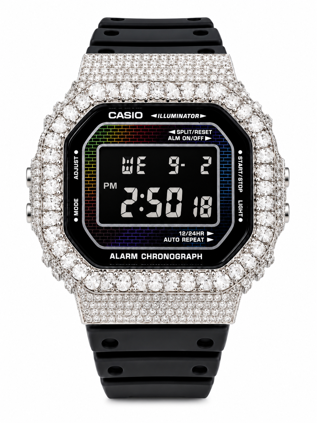 925 Moissanite Flooded Casio Watch