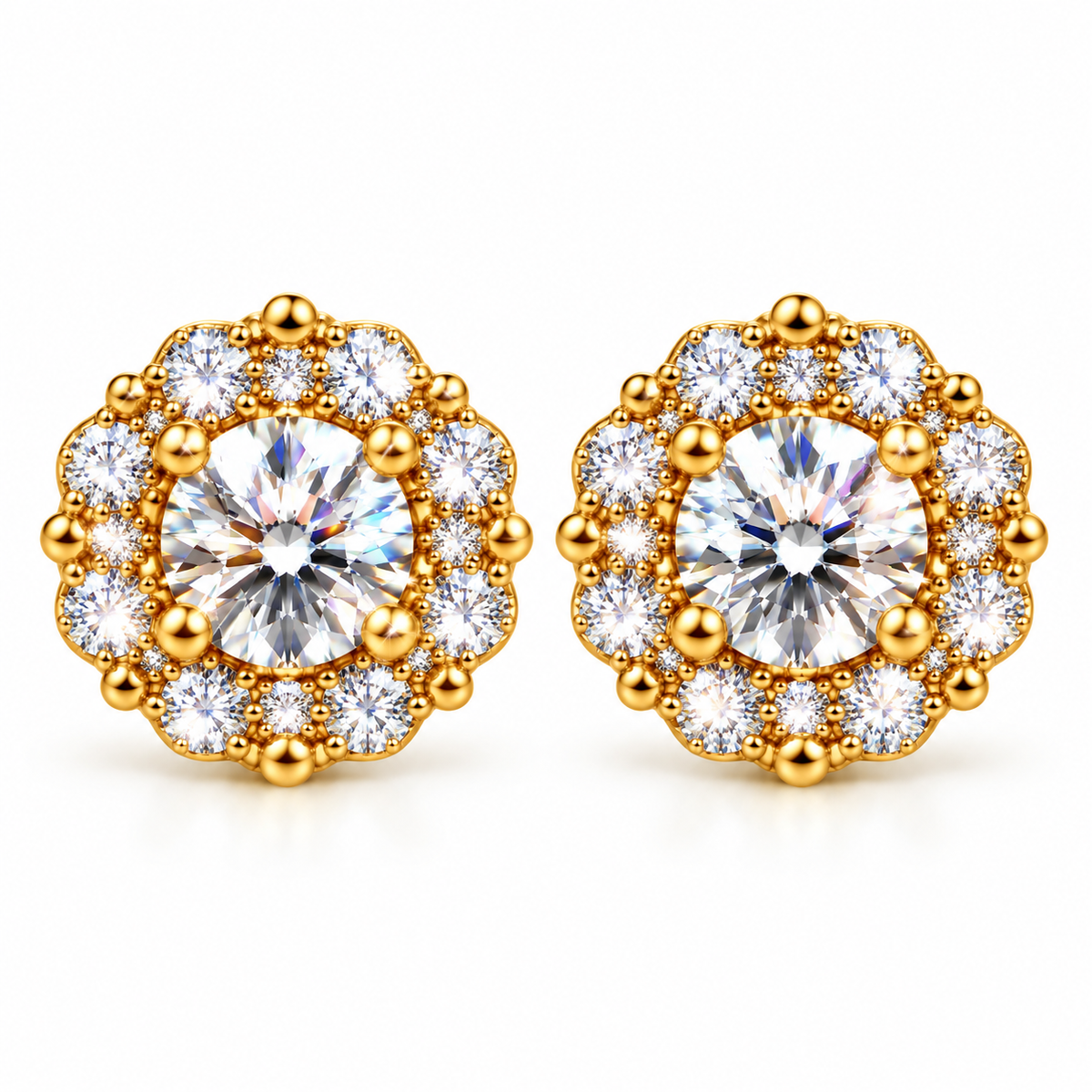 14K 1 CTW CVD Lab Earrings