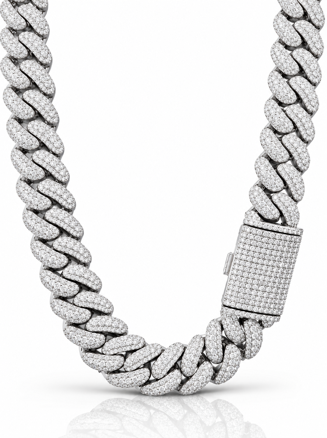 925 14mm Moissanite Curb Cuban