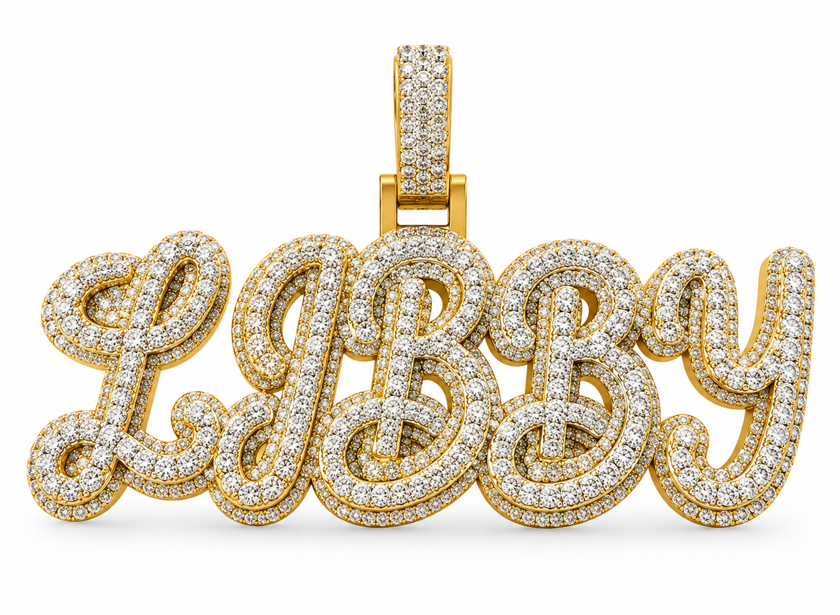“LIBBY” Silver Moissanite Custom Name Pendant