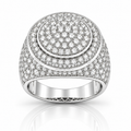 925 Moissanite Mens Cluster Ring