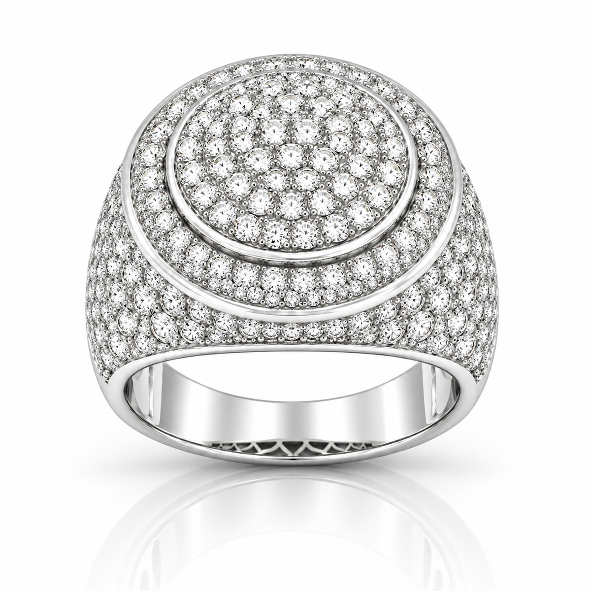 925 Moissanite Mens Cluster Ring
