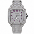 925 AM Moissanite Flooded Cartier Watch