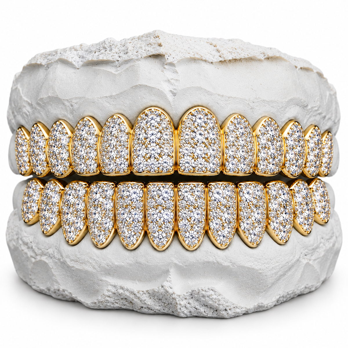 10K Moissanite Gold Jumbo Set Grillz