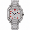 925 AM Moissanite Flooded Cartier Watch