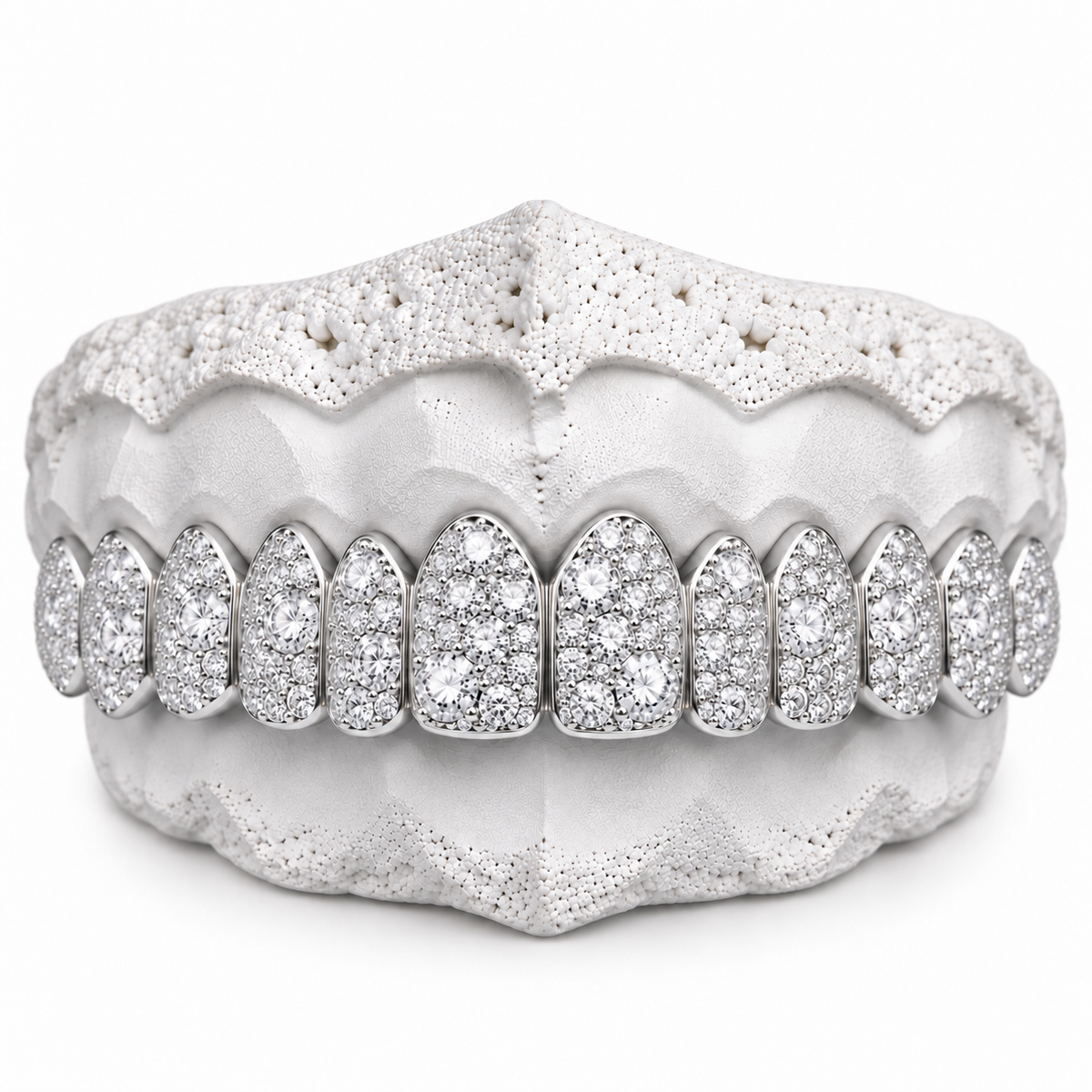 925 Silver Moissanite Mosaic Set Grillz
