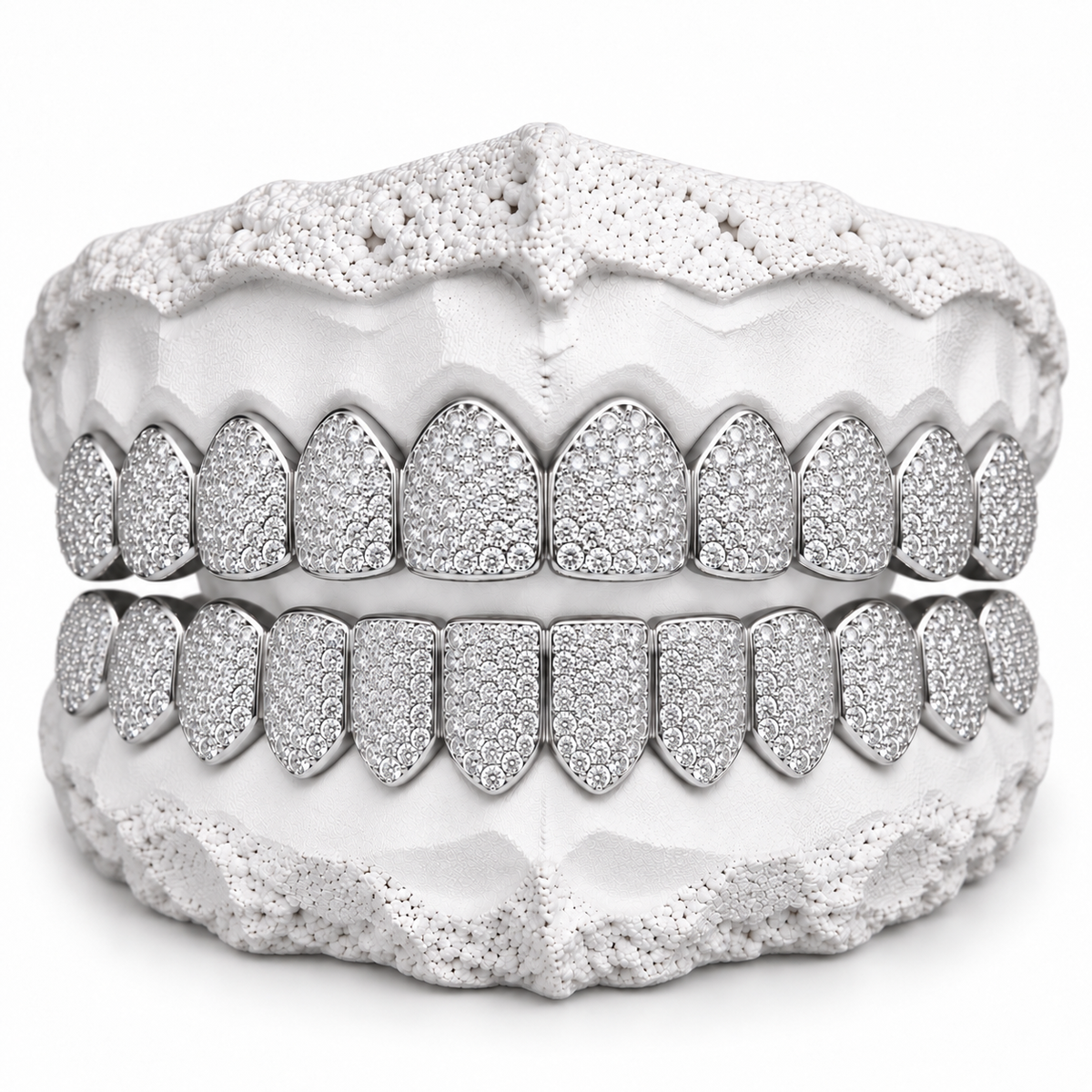 925 Silver Moissanite Honeycomb Set Grillz