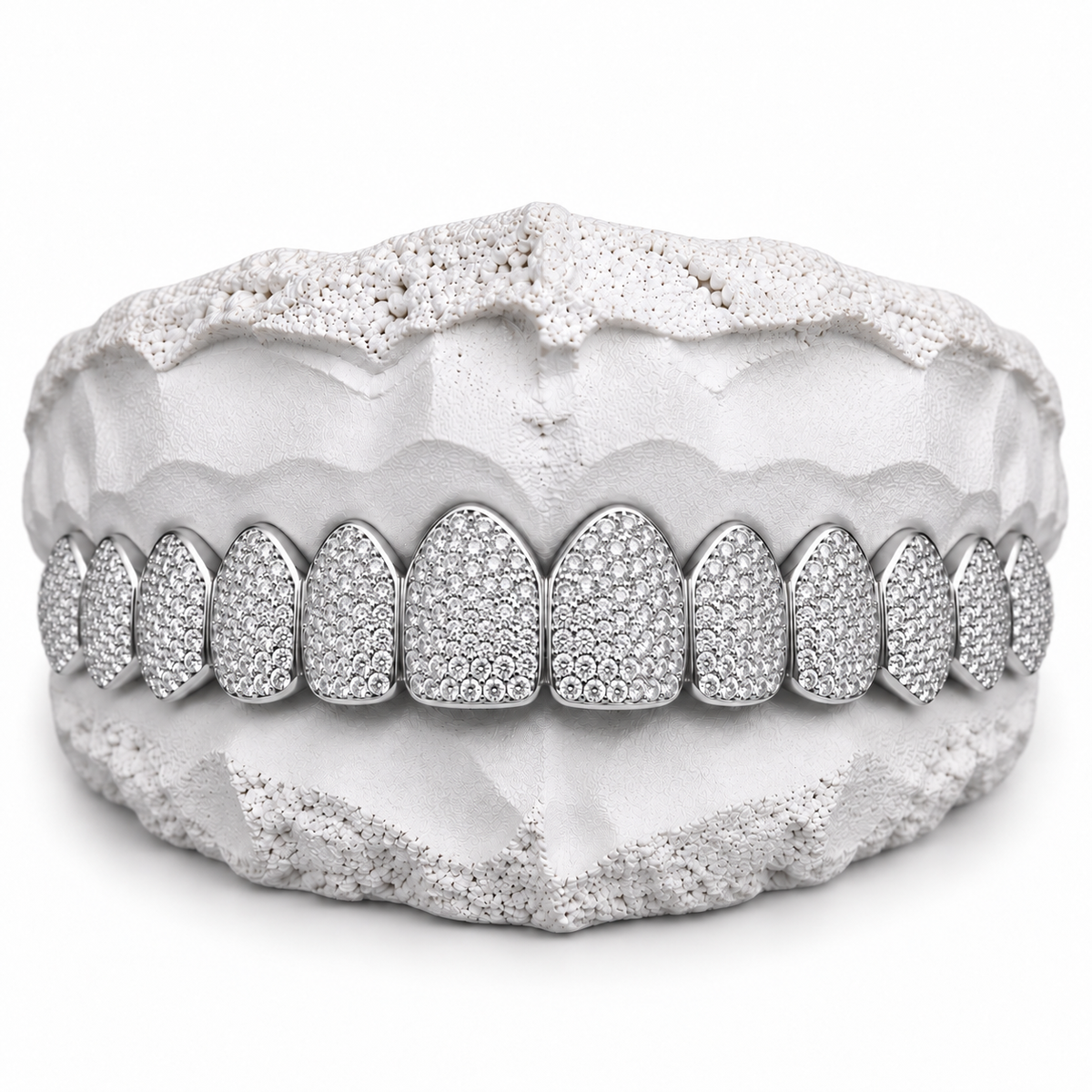 925 Silver Moissanite Honeycomb Set Grillz