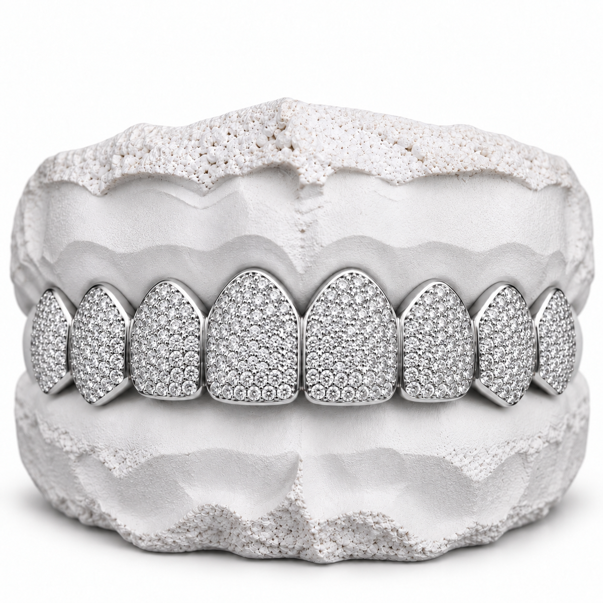 925 Silver Moissanite Honeycomb Set Grillz