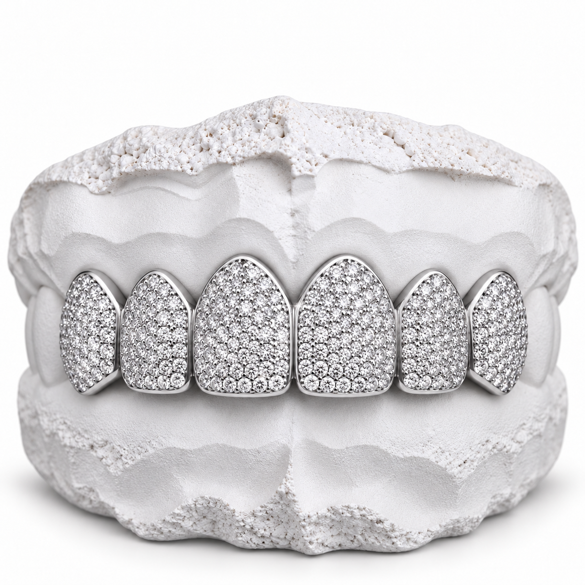 925 Silver Moissanite Honeycomb Set Grillz