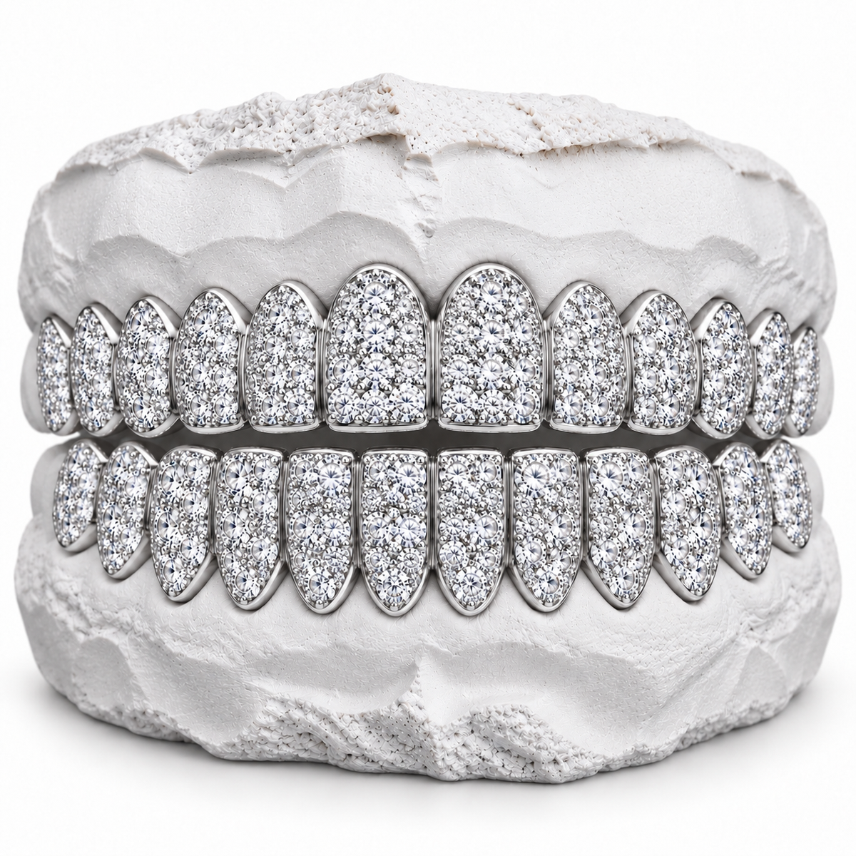 925 Silver Moissanite Jumbo Set Grillz