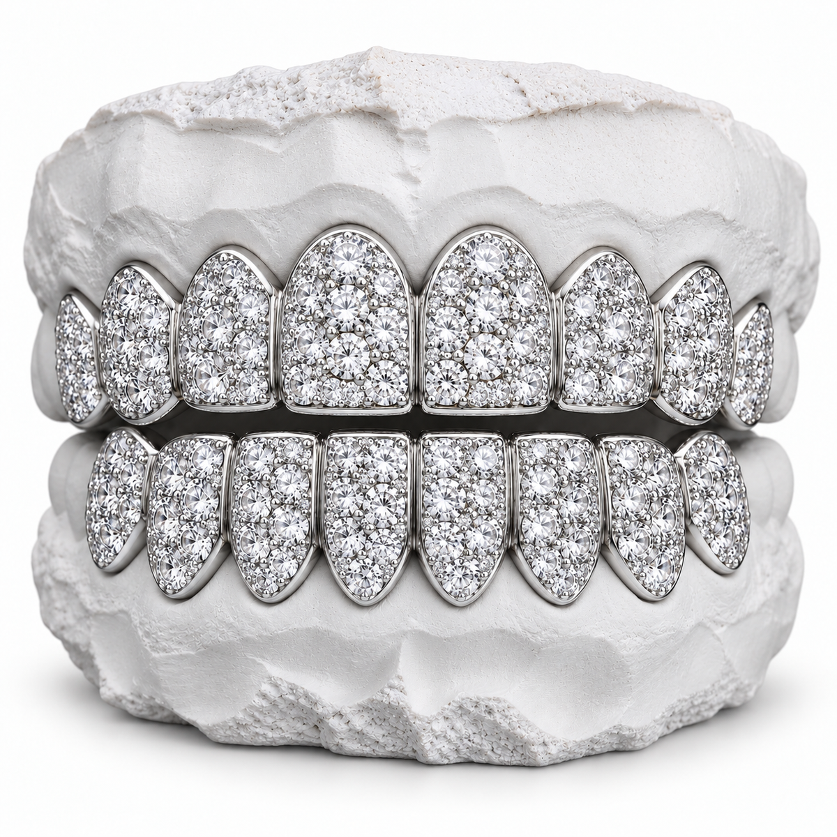 925 Silver Moissanite Jumbo Set Grillz
