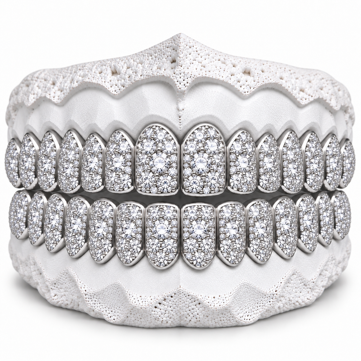 925 Silver Moissanite Mosaic Set Grillz