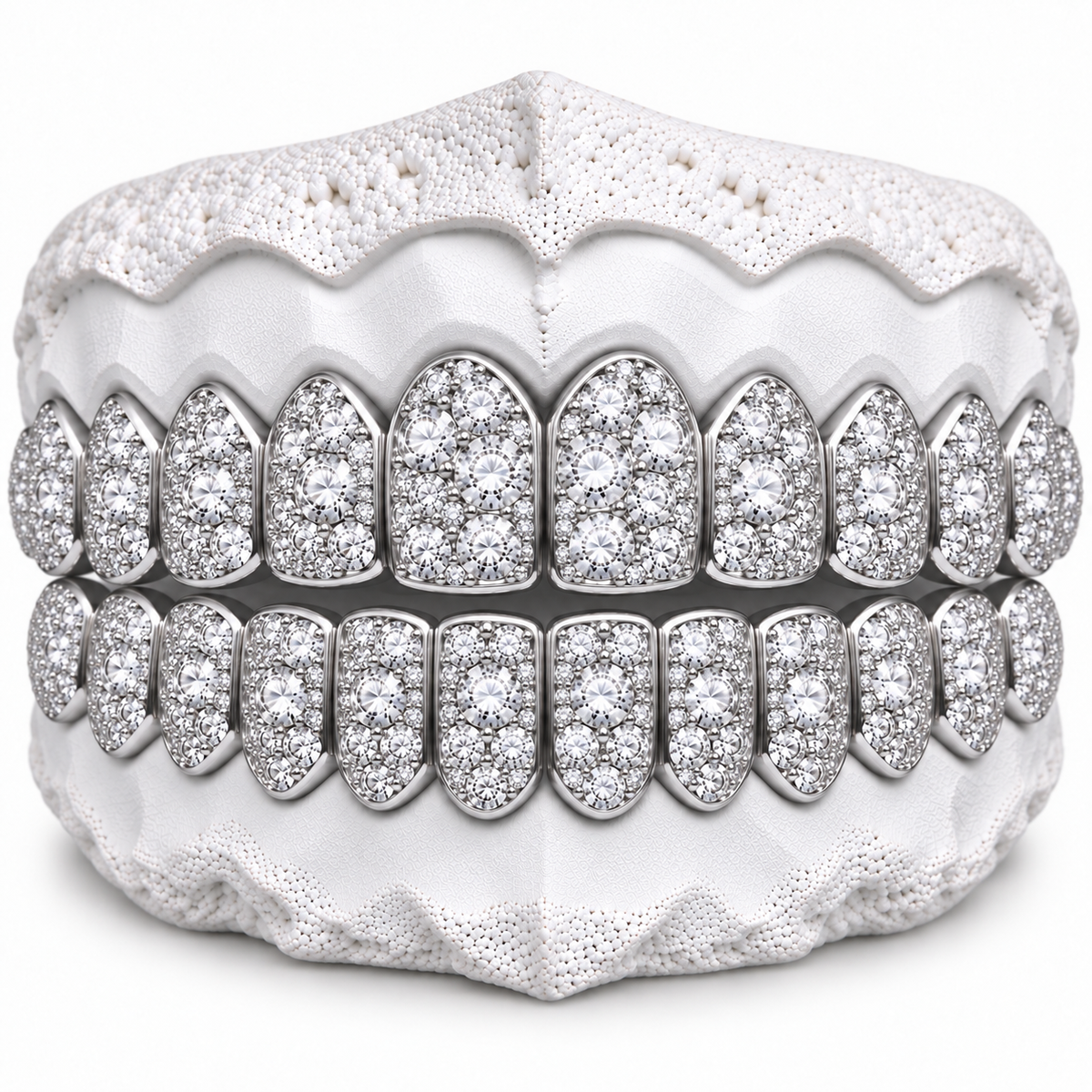 925 Silver Moissanite Mosaic Set Grillz