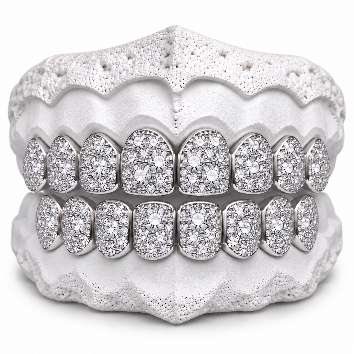 925 Silver Moissanite Mosaic Set Grillz