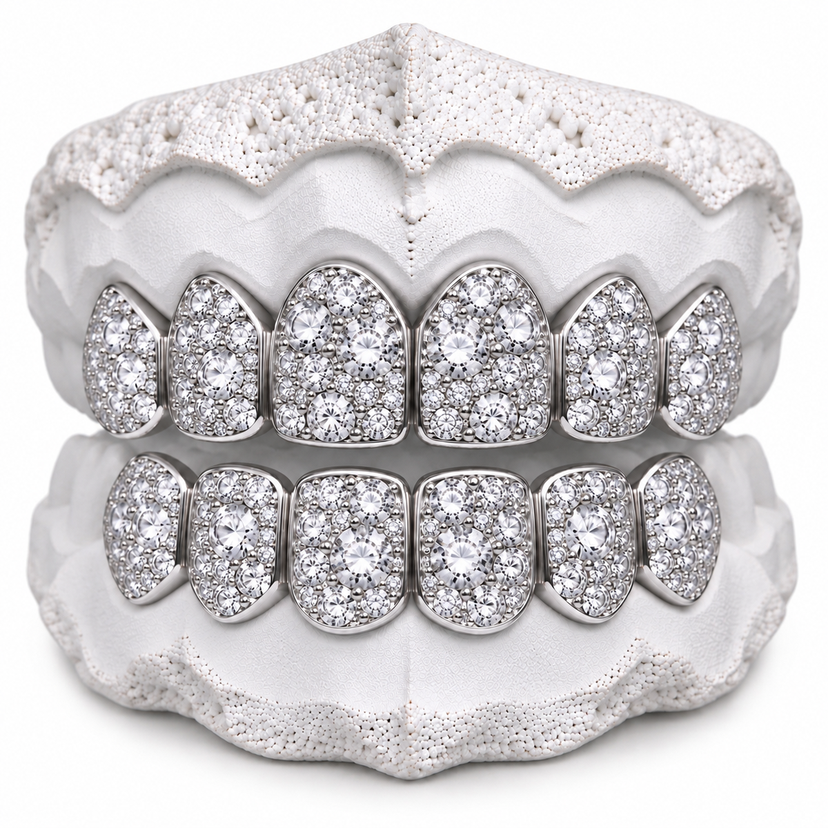 925 Silver Moissanite Mosaic Set Grillz