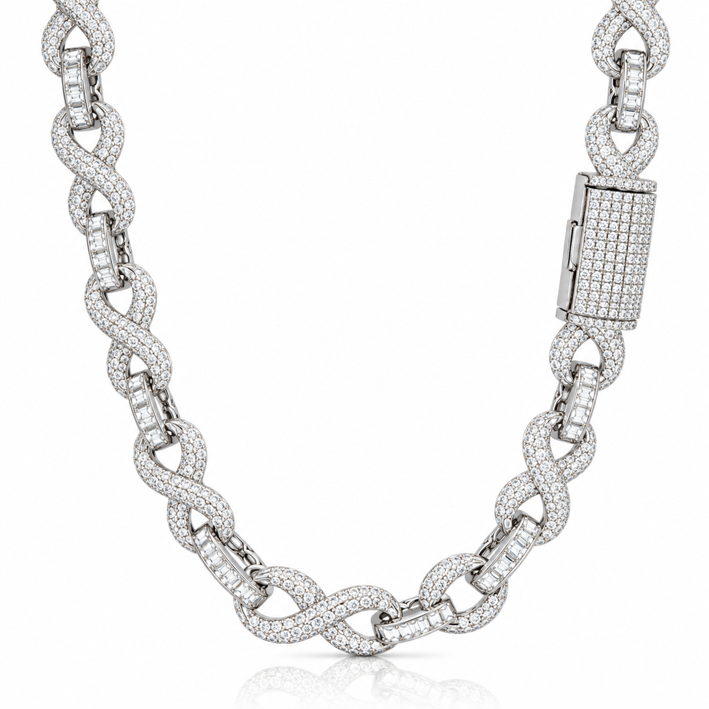925 10mm Moissanite Infinity Chain