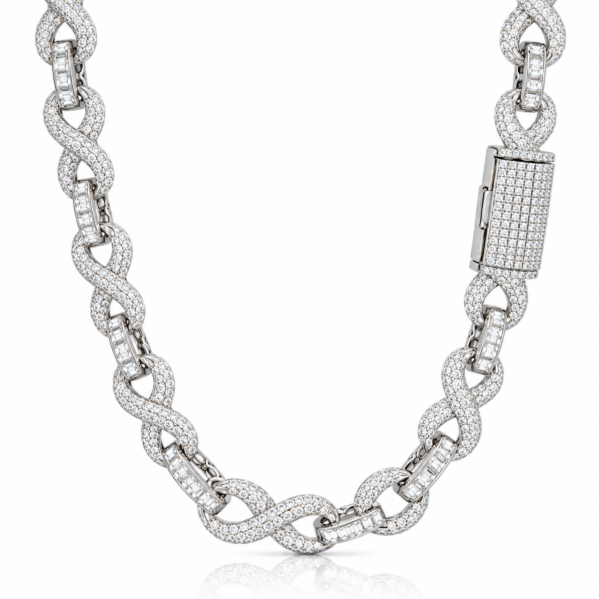 925 10mm Moissanite Infinity Chain