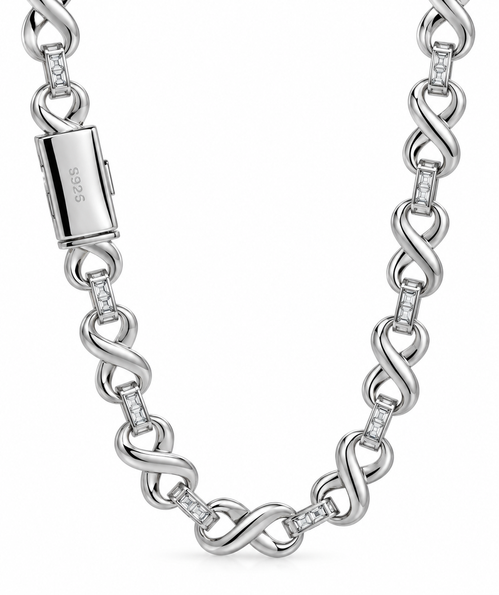 925 10mm Moissanite Infinity Chain