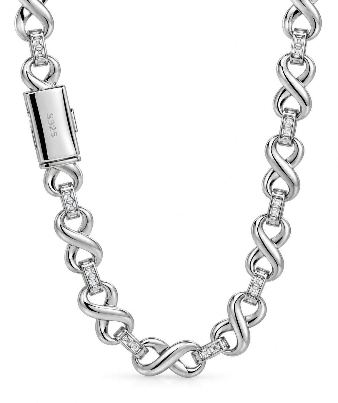 925 10mm Moissanite Infinity Chain