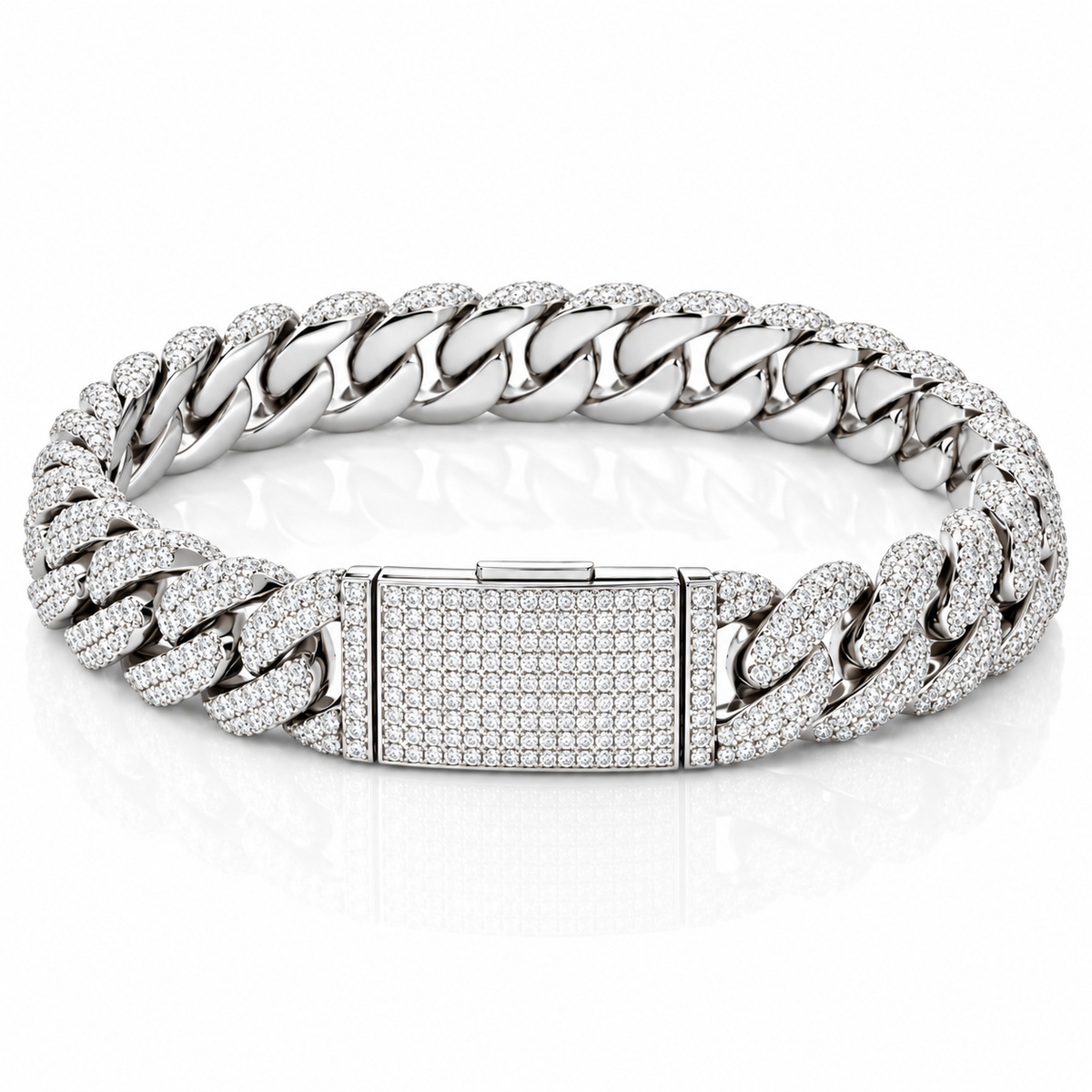 925 14mm Moissanite Curb Bracelet