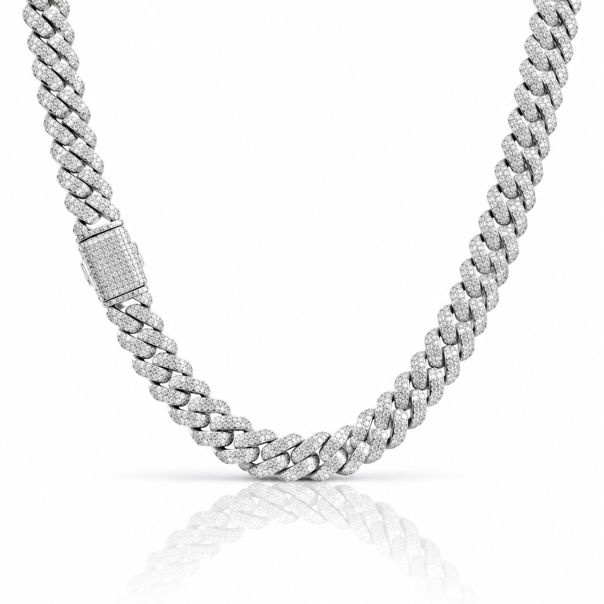 925 8mm Moissanite Curb Cuban Chain