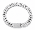 925 10mm Moissanite Curb Cuban Bracelet