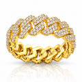 925 Moissanite Mens Cuban Band Ring