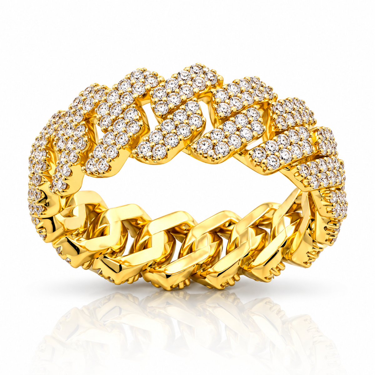 925 Moissanite Mens Cuban Band Ring