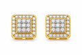 925 Moissanite Square Cluster Earrings