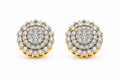 925 Moissanite Circle Cluster Earrings