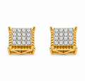 925 Moissanite Square Cluster Earrings