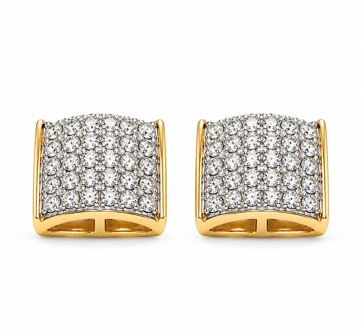 925 Moissanite Square Cluster Earrings