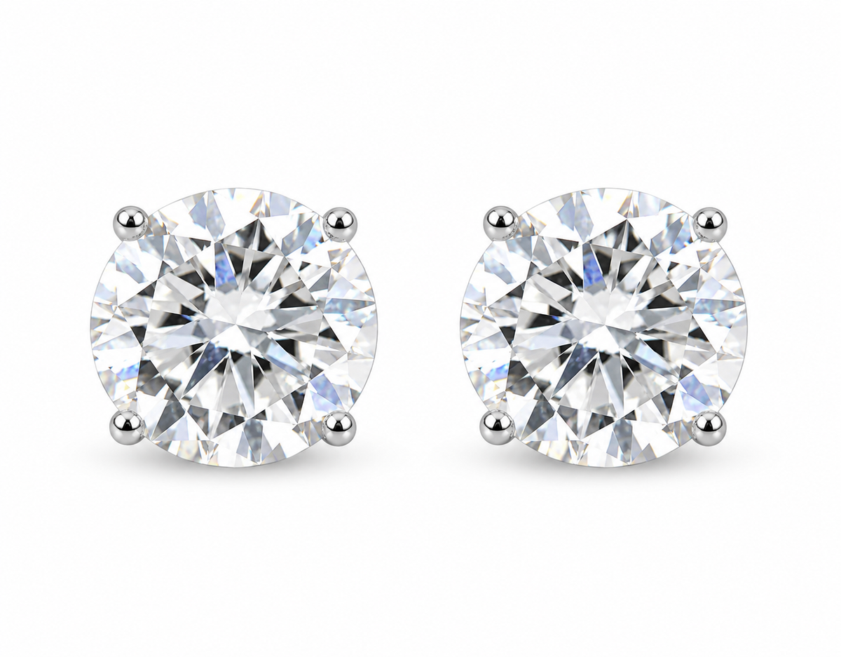 925 3ctw Moissanite Solitaire Earrings