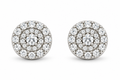 925 Moissanite Circle Cluster Earrings