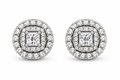 925 Moissanite Circle Cluster Earrings