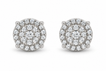 925 Moissanite Circle Cluster Earrings