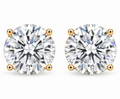 925 8ctw Moissanite Solitaire Earrings Gold Plated