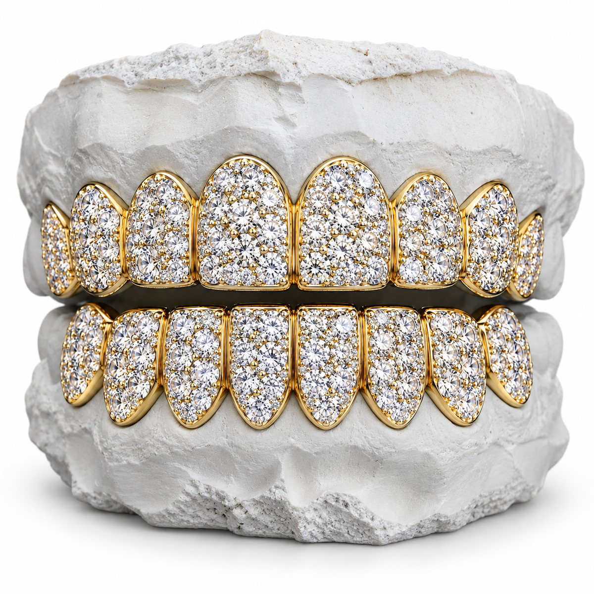10K Moissanite Gold Jumbo Set Grillz