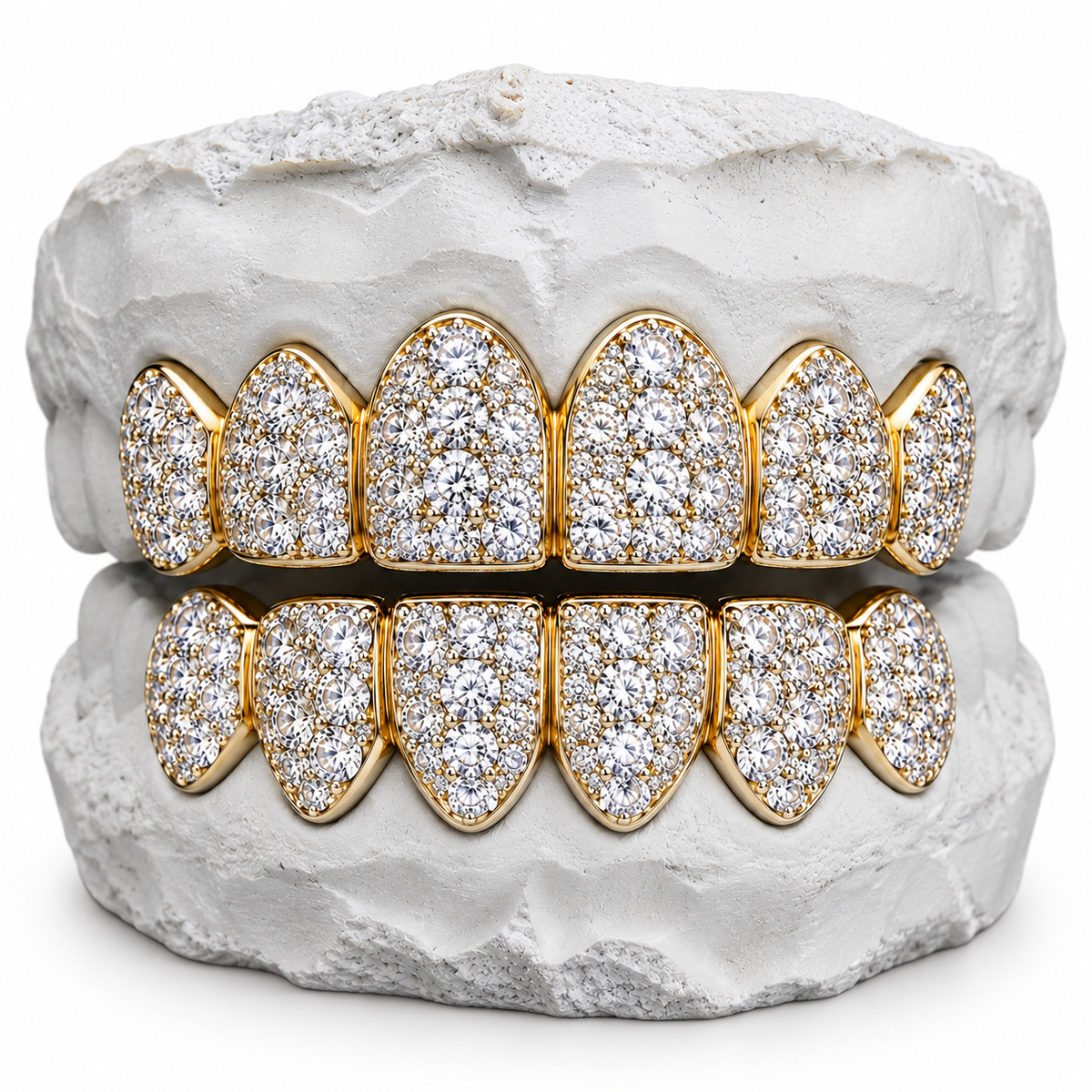 10K Moissanite Gold Jumbo Set Grillz