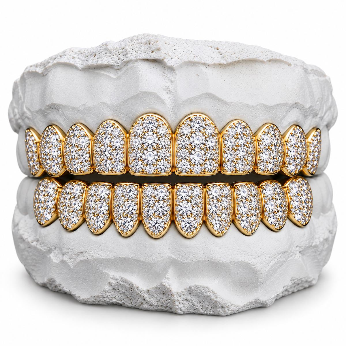 10K Moissanite Gold Jumbo Set Grillz