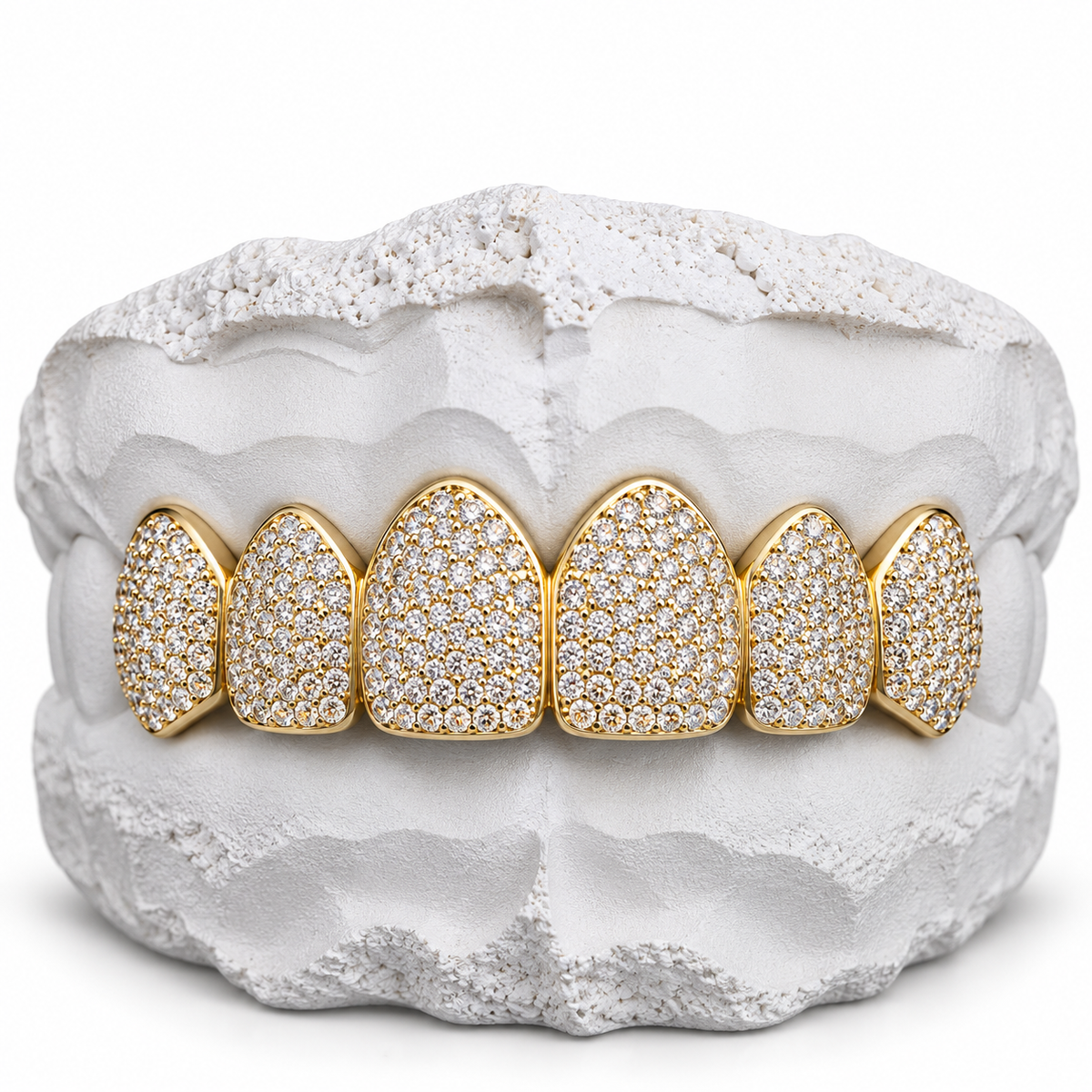 10K Moissanite Gold Honeycomb Set Grillz