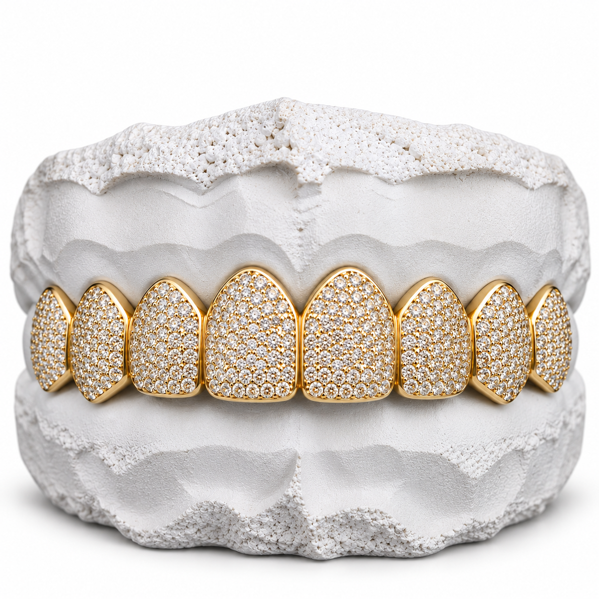 10K Moissanite Gold Honeycomb Set Grillz
