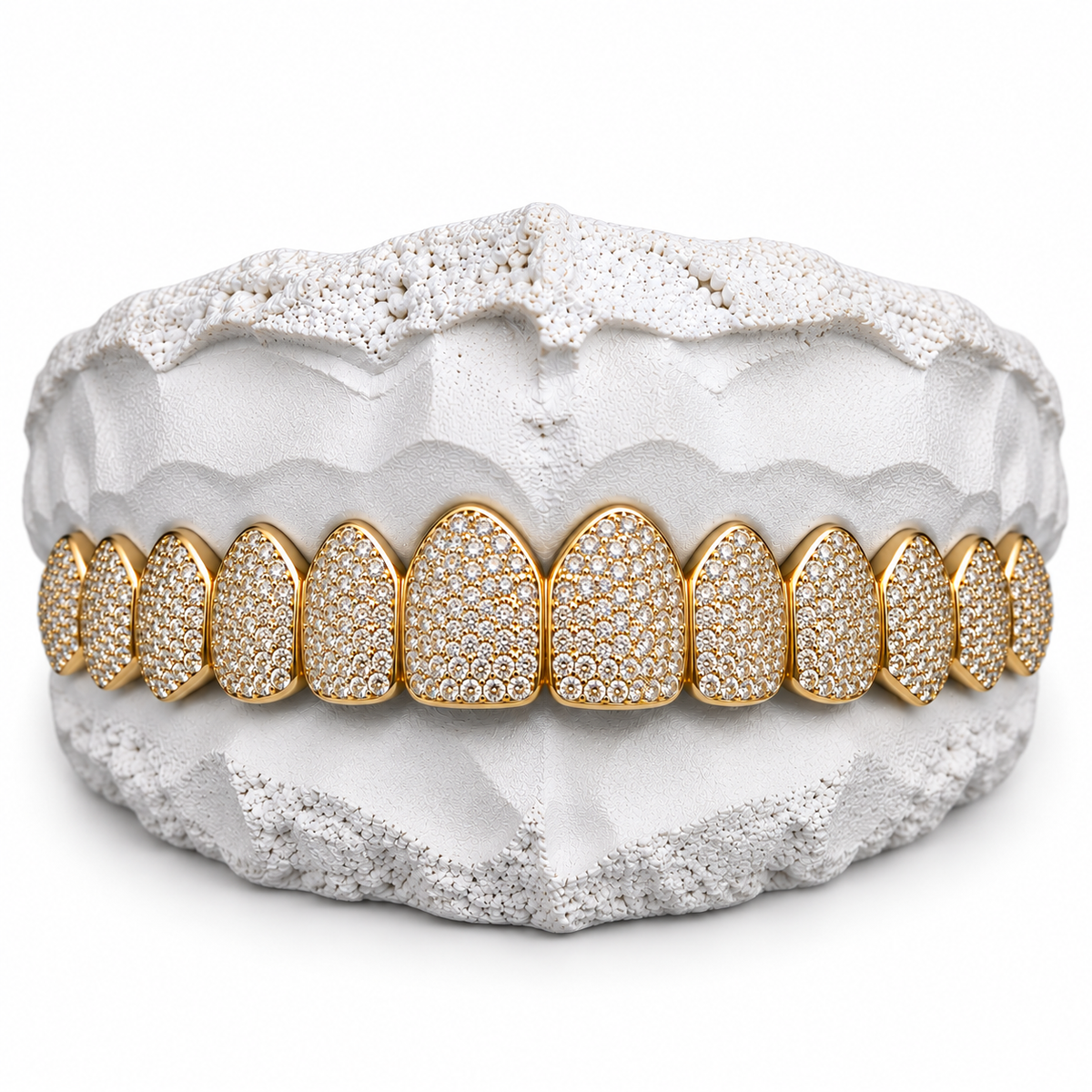10K Moissanite Gold Honeycomb Set Grillz