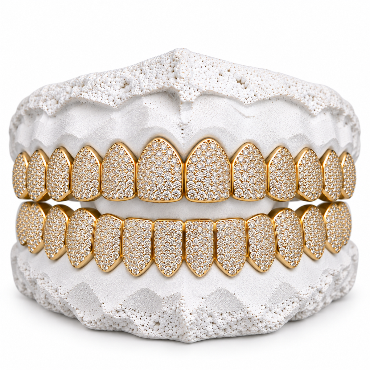 10K Moissanite Gold Honeycomb Set Grillz