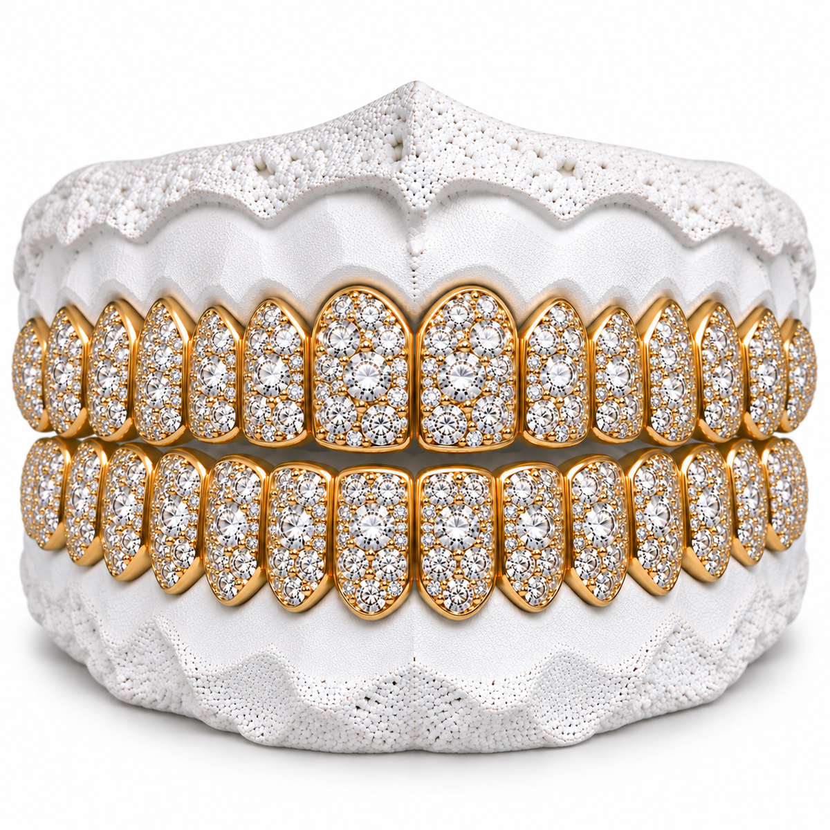 10K Moissanite Gold Mosaic Set Grillz